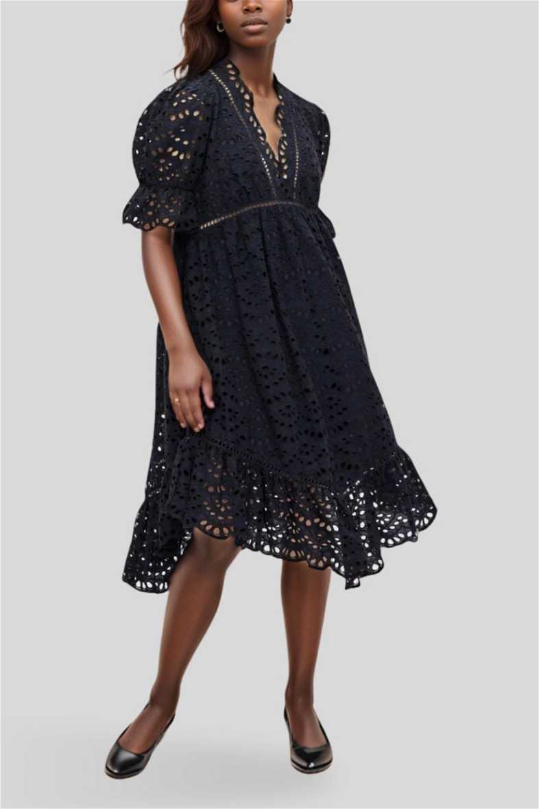 white christmas dresses Frida Navy Cocktail Dress – Montique main image 1