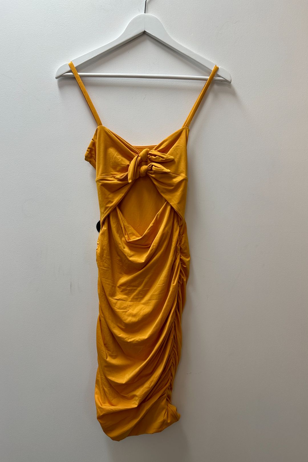 Kookai Yellow Bodycon Cutout Midi Dress