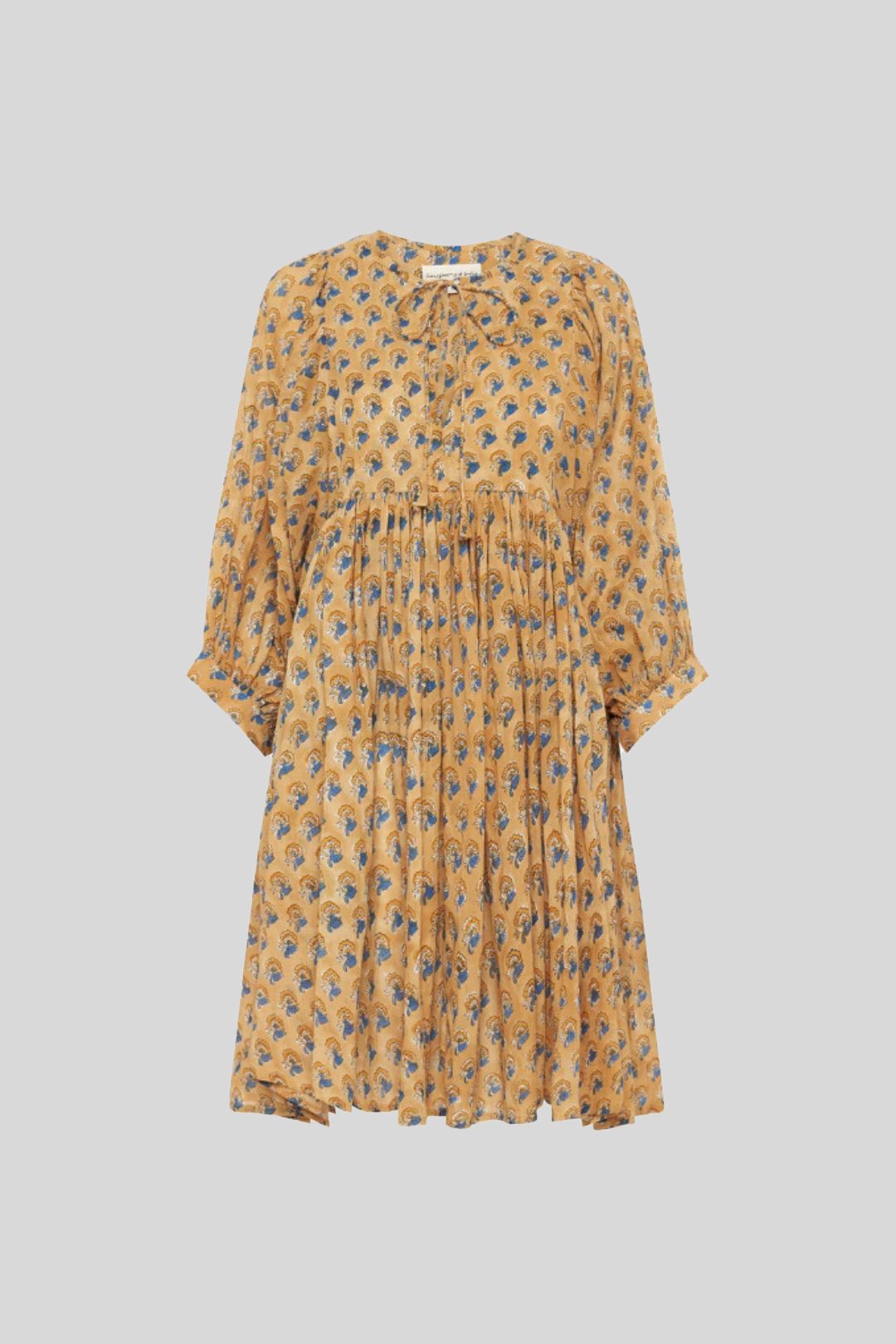 Daughters of India Yellow Kyra Floral Maxi Dress