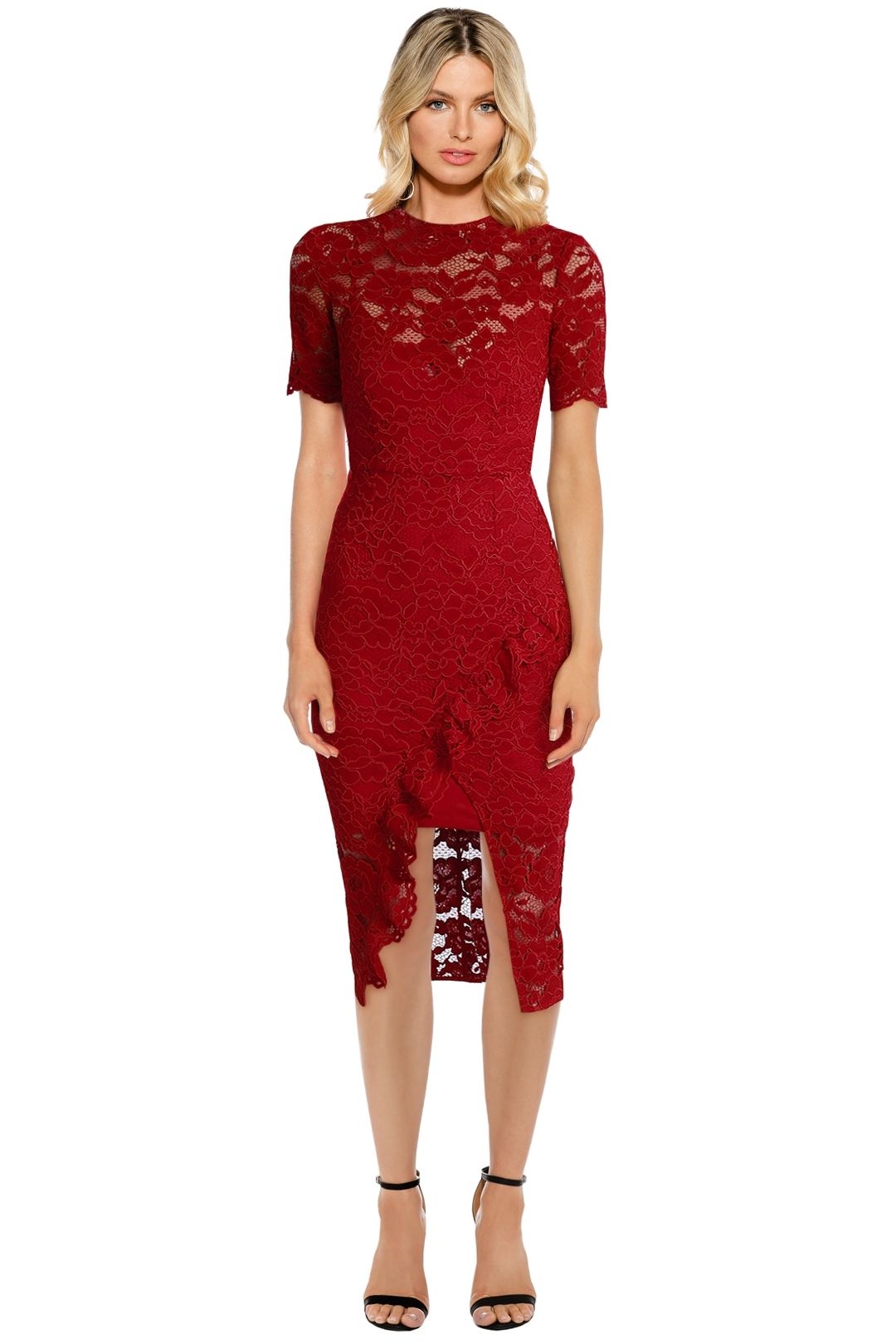 Yeojin Bae - Cornelli Lace Alyssa Dress - Red - Front 