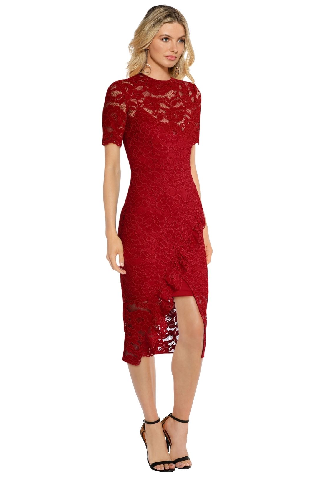 Yeojin Bae - Cornelli Lace Alyssa Dress - Red - Side
