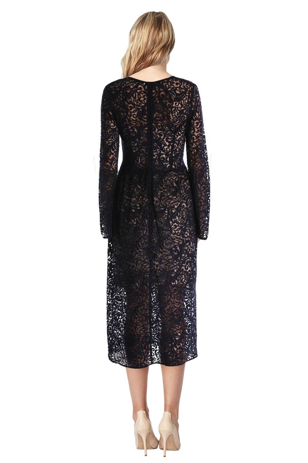 Yeojin Bae - Embroidered Lace Marianne Dress - Black Lace - Back