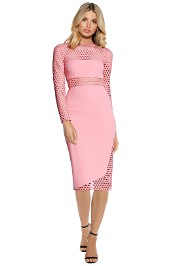 Yeojin Bae - Embroidered Net Double Crpe Zoe Dress - Pink - Front
