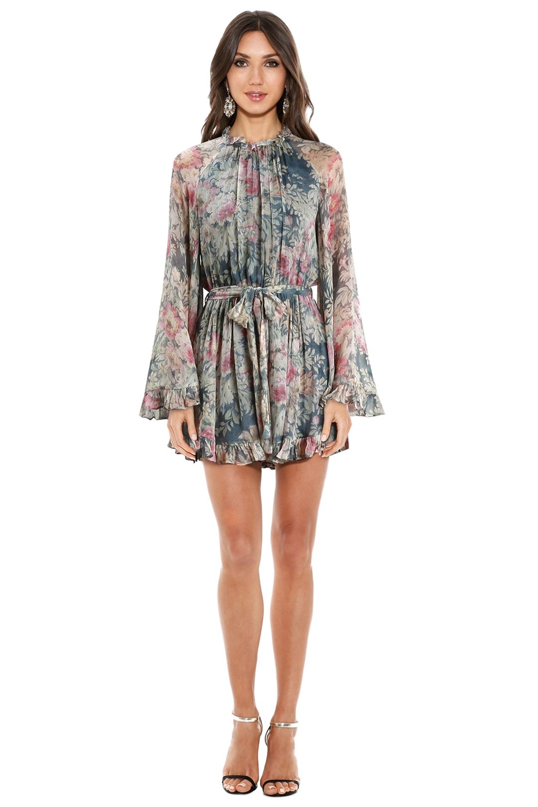 Zimmermann blue floral playsuit top