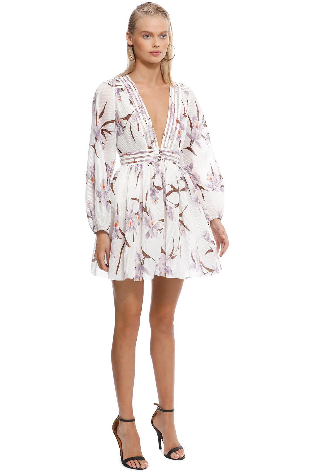 Corsage Plisse Mini Dress by Zimmermann for Rent