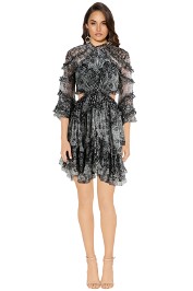 Zimmermann - Divinity Ruffle Dress - Grey - Front