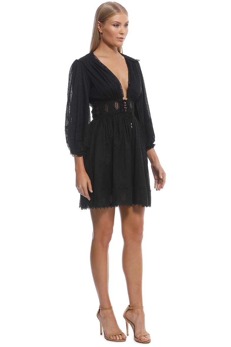 Iris Corset Waist Dress - Black by Zimmermann for Hire | GlamCorner