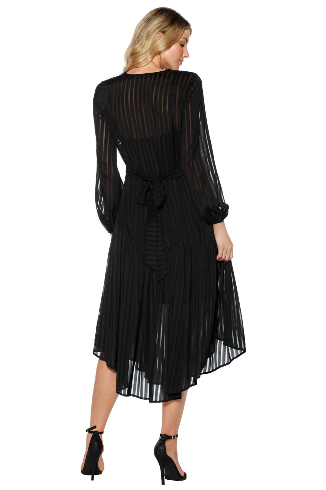 Zimmermann - Lavish Stripe Slouch Dress - Black - Back