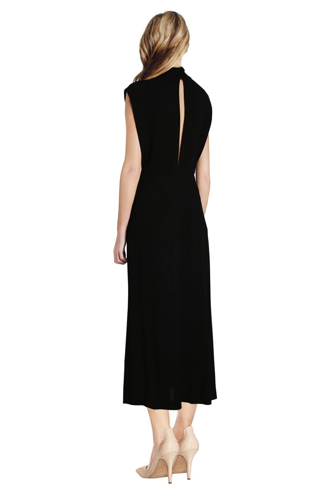 Zimmermann - Roll Collar Long Dress - Black - Back