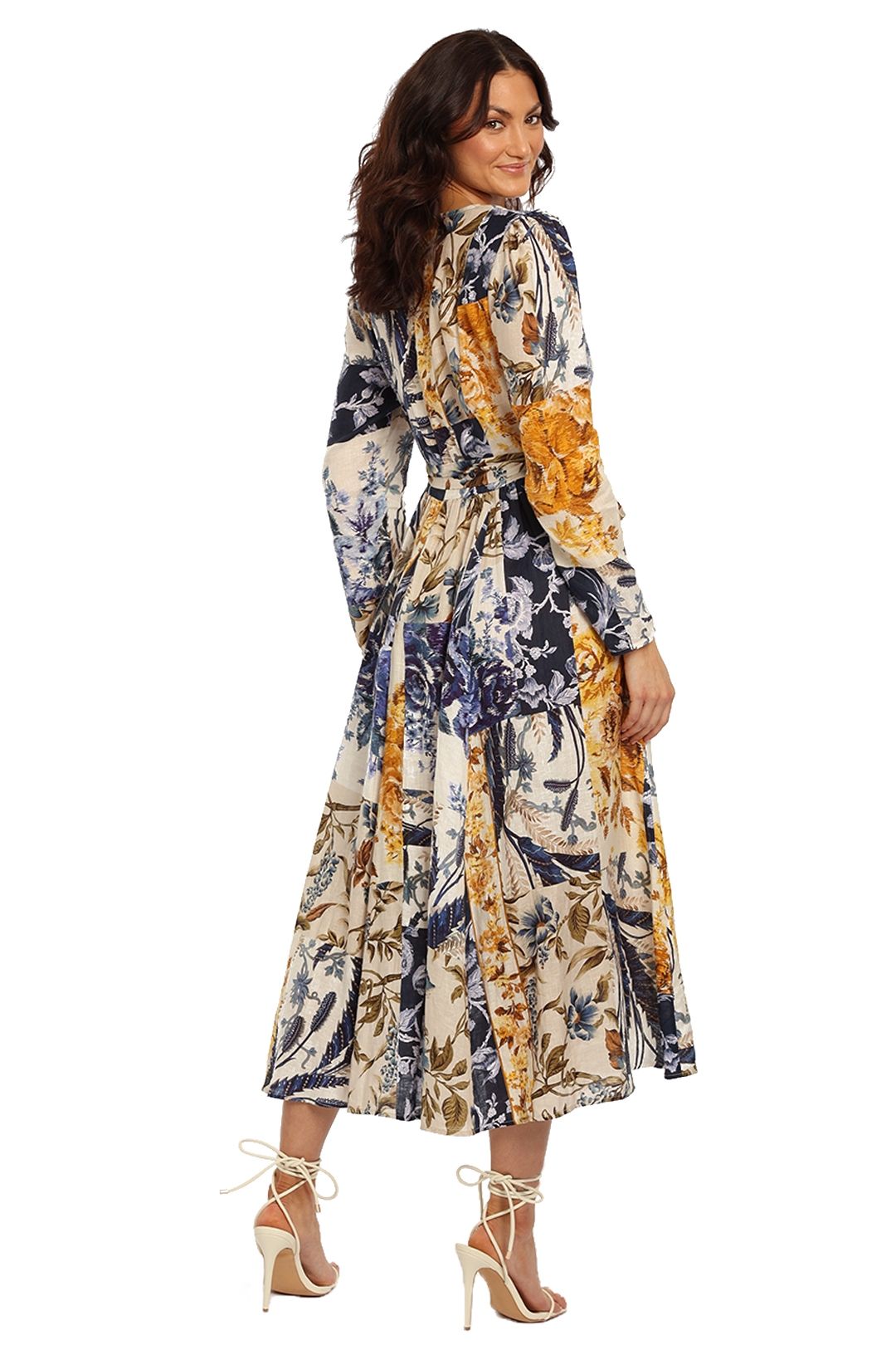 Patchwork midi dress hot sale
