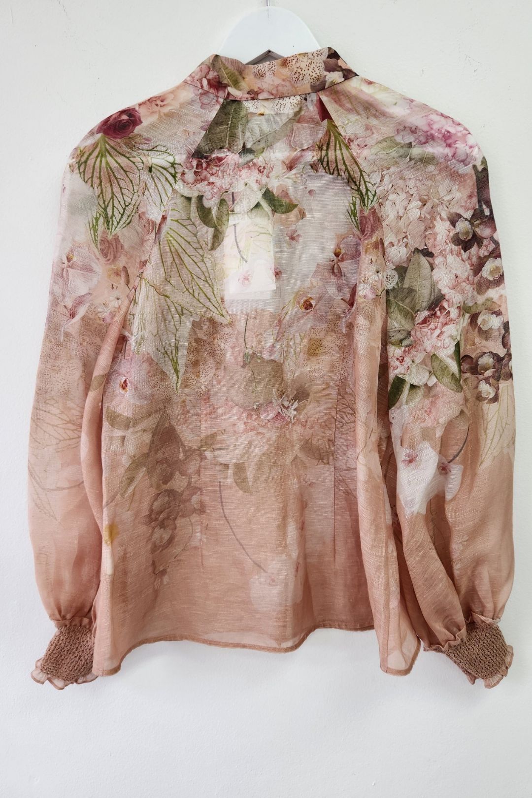 Zimmermann - Blush Dancer Floral Organza Blouse 
