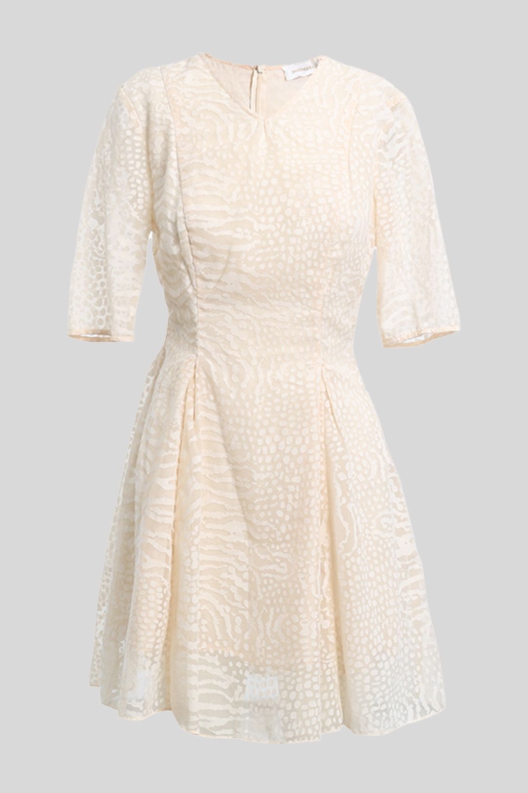 Zimmermann - Cream Short Sleeve Mini Dress