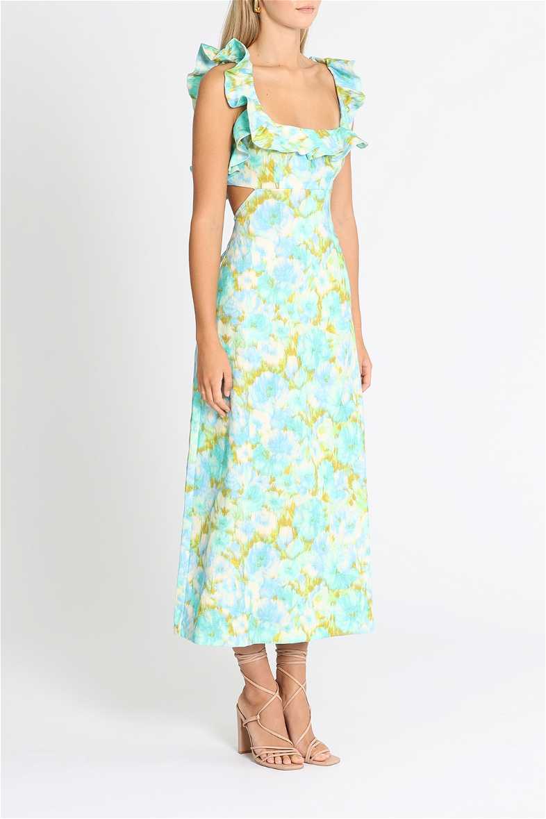 zimmermann high tide frilled midi dress Zimmermann High Tide Frilled Midi Dress