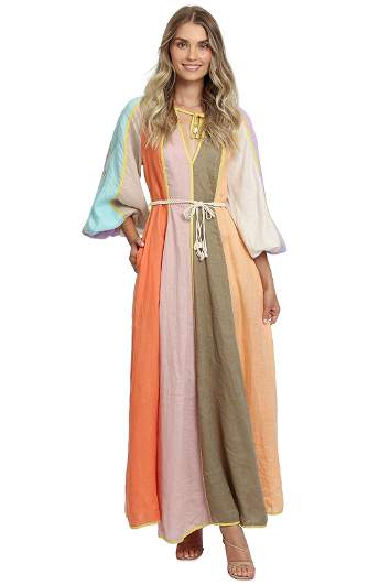 knee length dresses for ladies Alchemy Pink Paisley Structured Scarf Tie Midi Dress