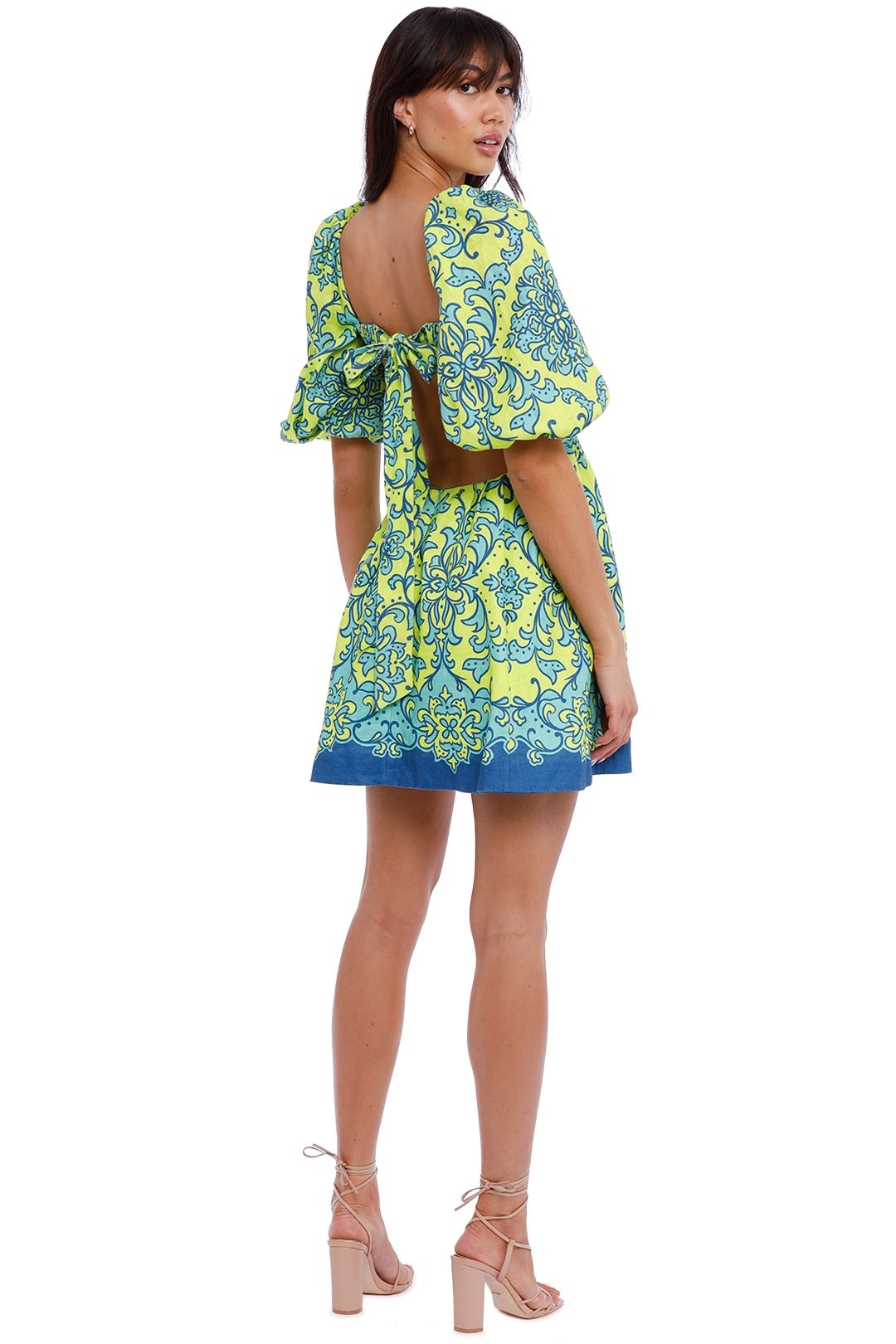 Hire Nina Cutout Mini Dress in Lime | Zimmermann | GlamCorner