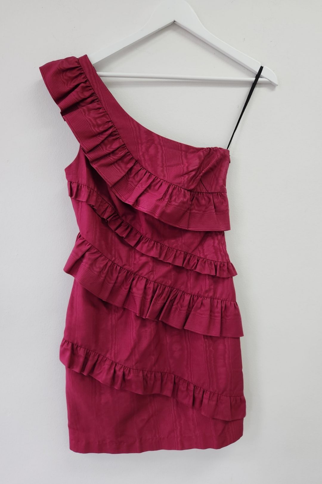 Zimmermann - One Shoulder Purple Frill Mini Dress
