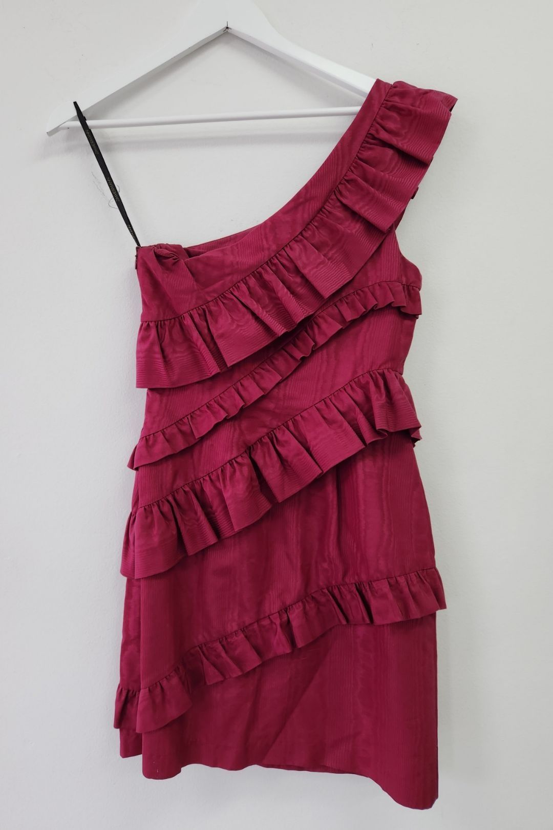 Zimmermann - One Shoulder Purple Frill Mini Dress