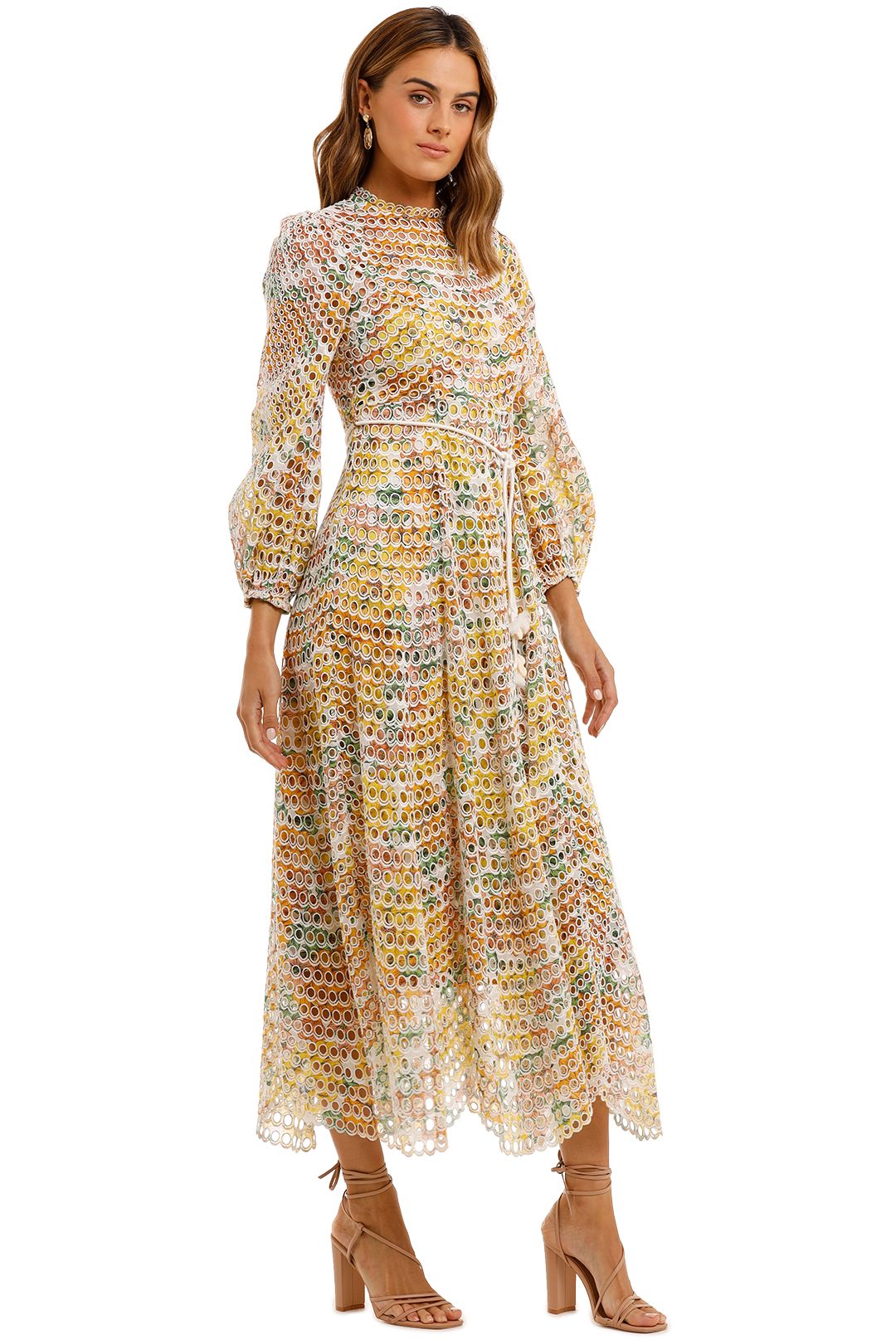 Rent Poppy Eyelet Midi Dress | Zimmermann | GlamCorner