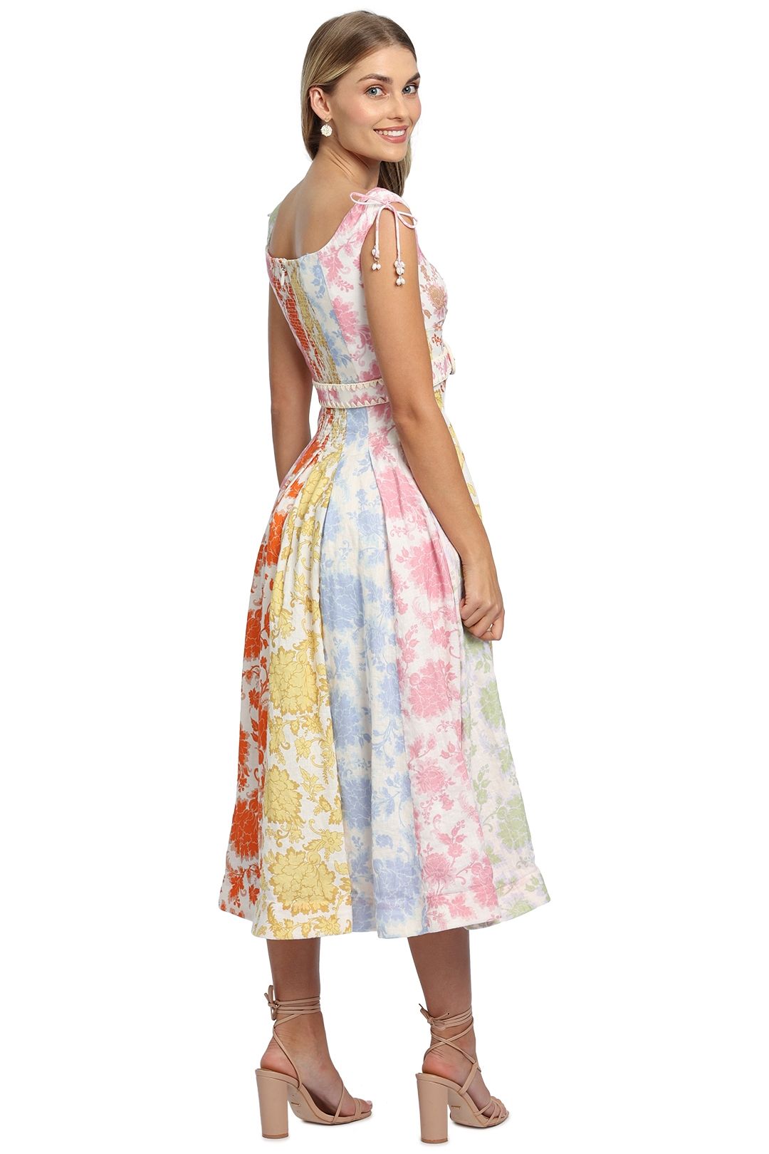 Hire Postcard Spliced Midi Dress Zimmermann GlamCorner