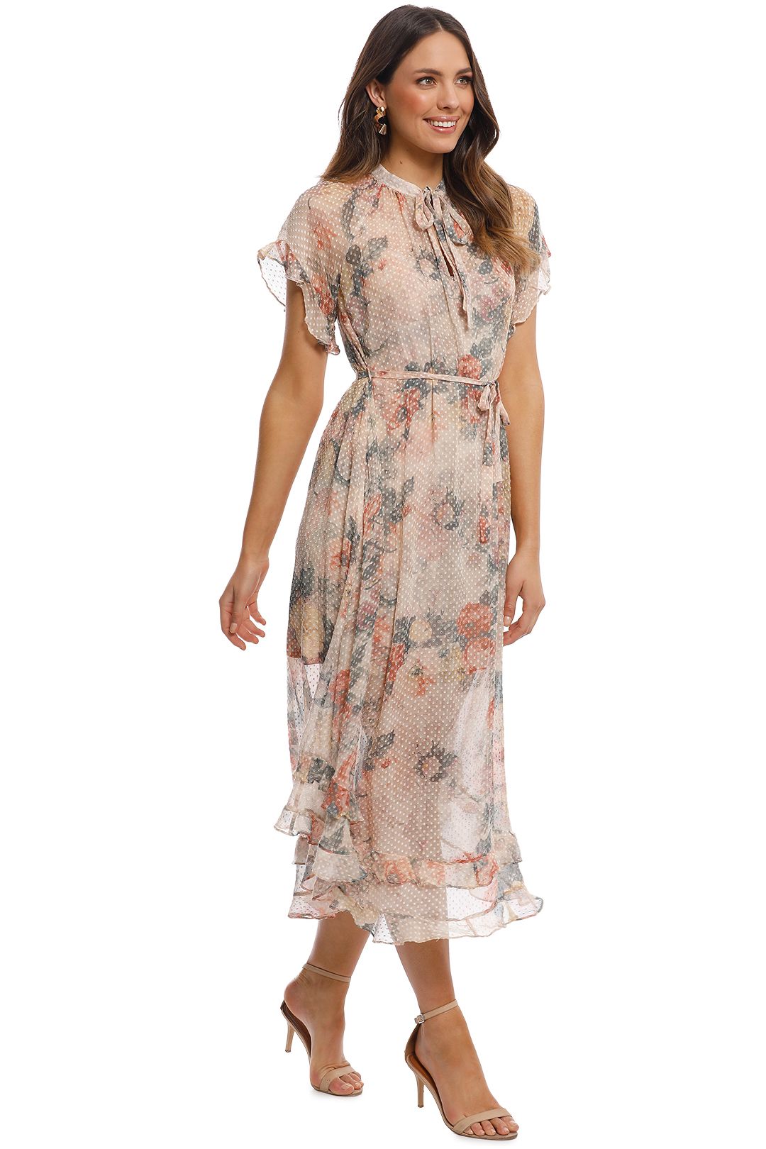 Zimmermann - Radiate Cascade Dress - Cream Floral - Side