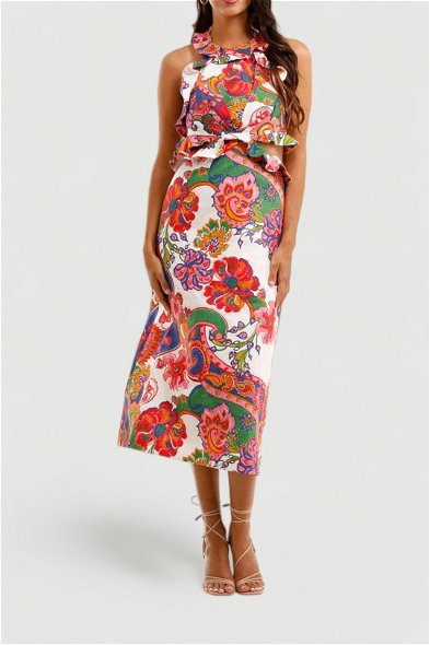 The Lovestruck Tie Back Midi | Zimmermann | GlamCorner The Lovestruck Tie Back Midi | Zimmermann | GlamCorner
