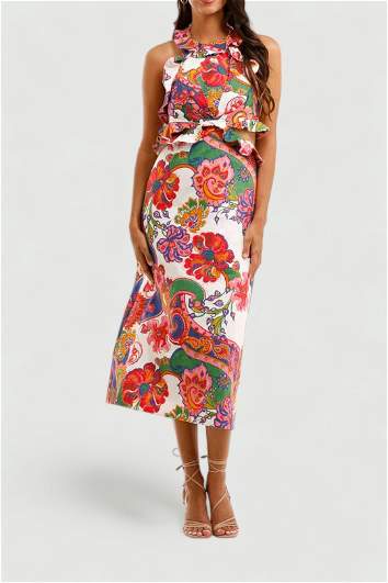 The Lovestruck Tie Back Midi | Zimmermann | GlamCorner The Lovestruck Tie Back Midi | Zimmermann | GlamCorner
