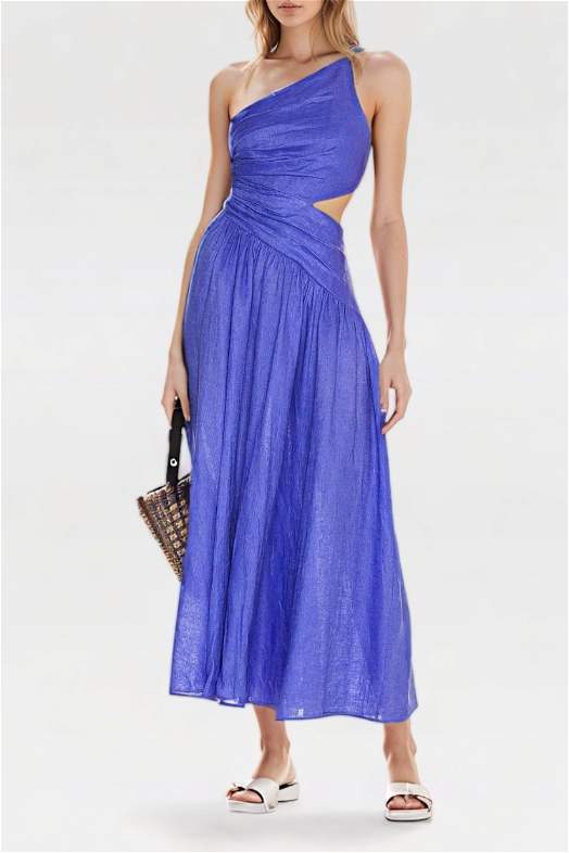 knee length dresses for ladies ZIMMERMANN Tropicana Cutout Linen Midi Dress – Six & Sutton main image 1