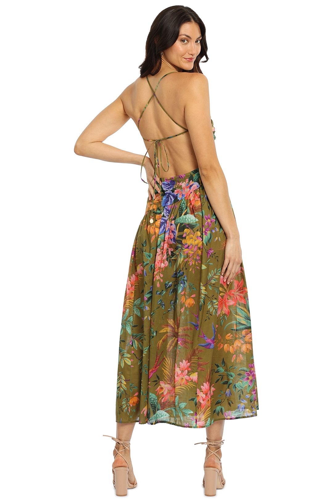 zimmermann asymmetric dress tropicana Zimmermann Tropicana Long Asymmetric Floral Dress